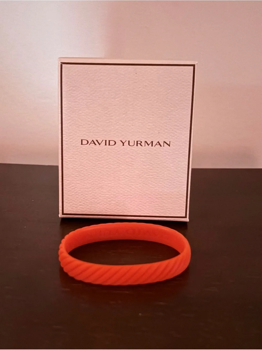David Yurman Orange Twisted Cable Silicone Bracelet